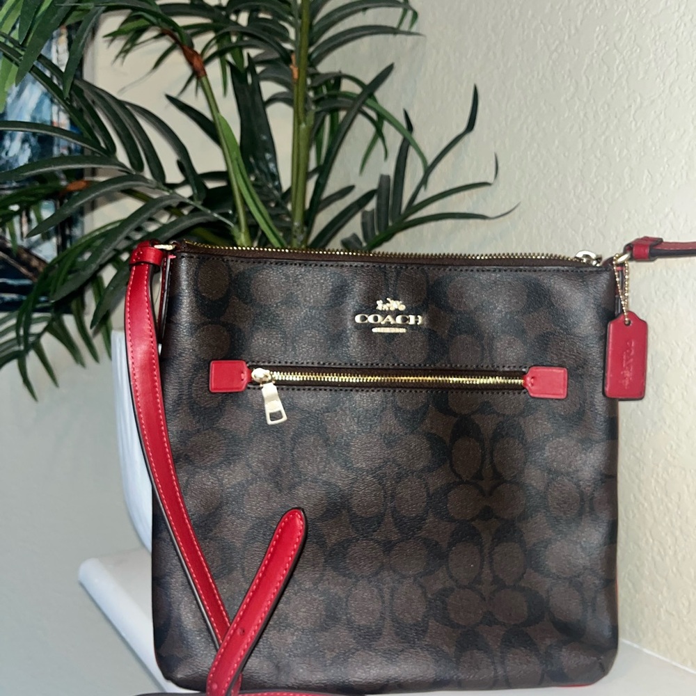 Coach Brown and Red Women's Crossboday bag